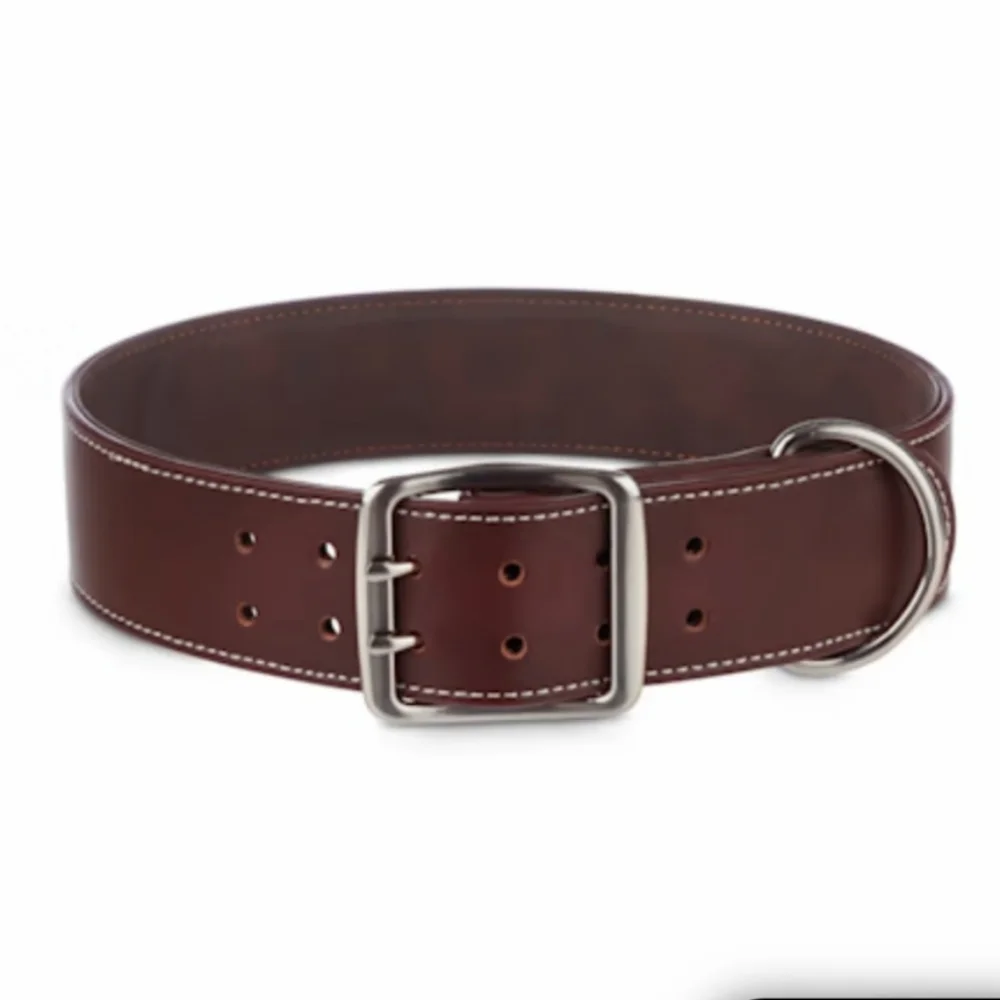 Bond & Co. Brown Genuine Leather Collar for Big Dogs, XX-Large/3X-Large